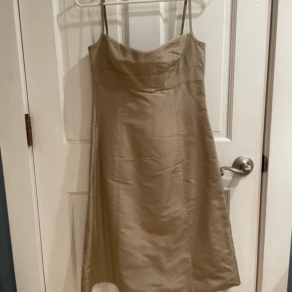 j crew champagne dress Jcrew Collection Champagne Beige Party Dress, Tie